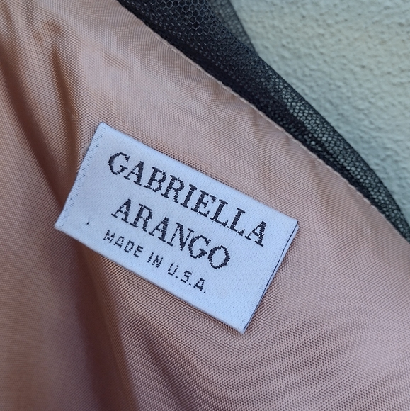 Gabriella Arango Couture Prom Bridesmaid Tulle Black and Nude lace Dress Size 6 - Picture 6 of 12